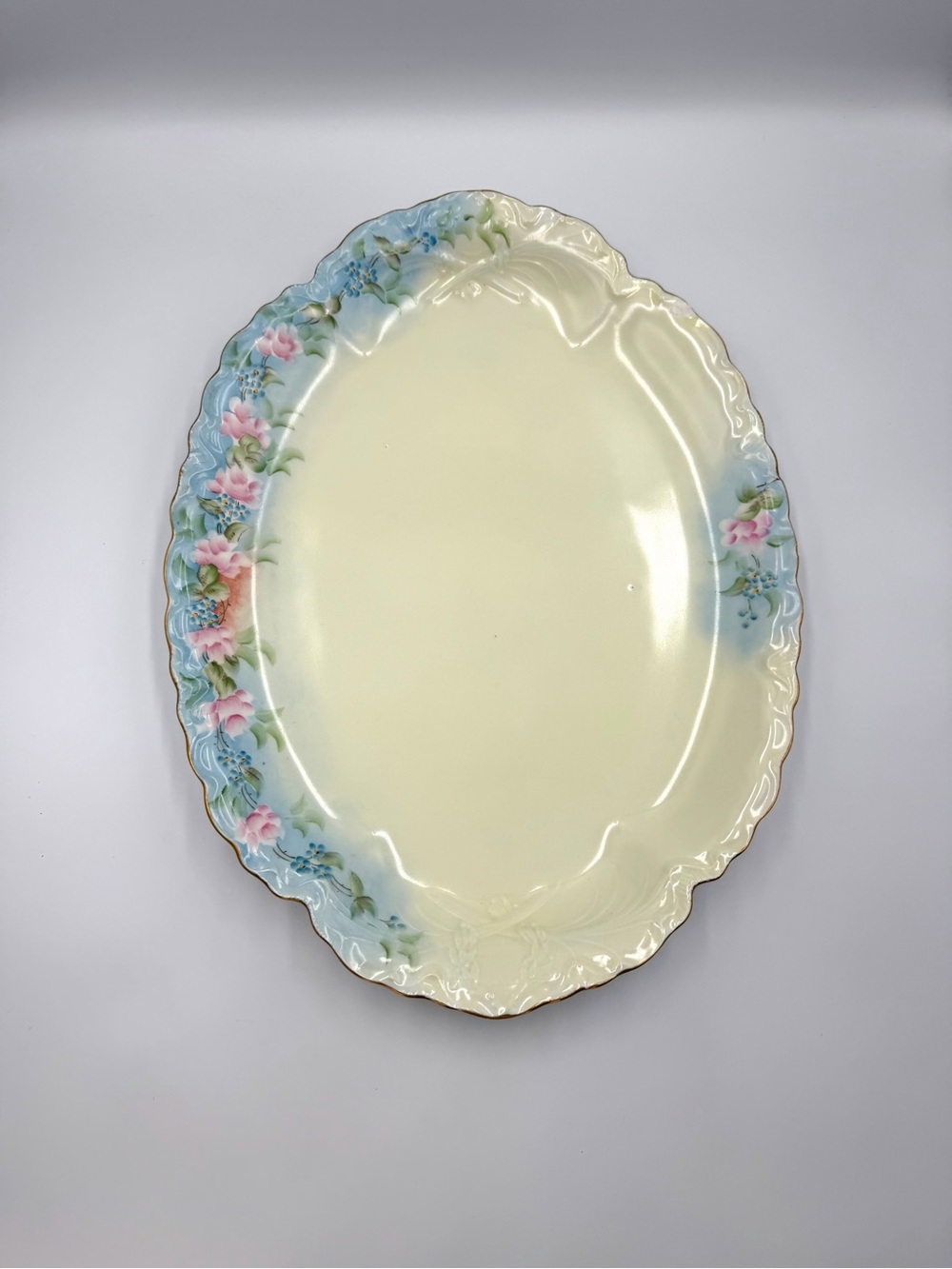 Vintage Peerless Bavaria Marlboro Form 120 Floral Platter 16”